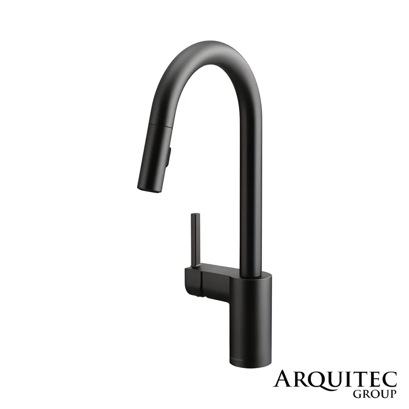 Grifo Monomando Extraíble De Cocina De Arco Alto Negro - Align Black - Moen - 7565BL
