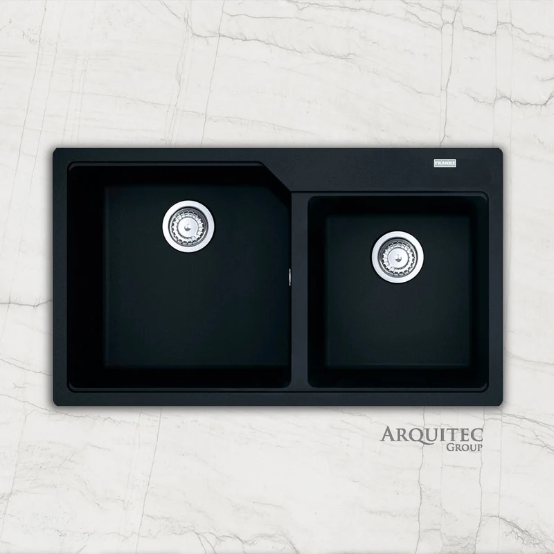 Poceta doble de fragranito Urban | Negro - UBG 620-86 - Franke