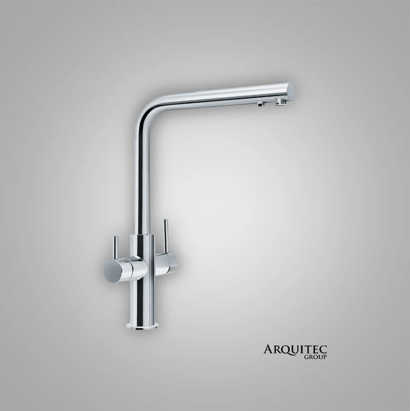 GRIFO NEPTUNE CLEAR DOBLE MEZCLADOR ACERO 3 VIAS - MARIS - FRANKE