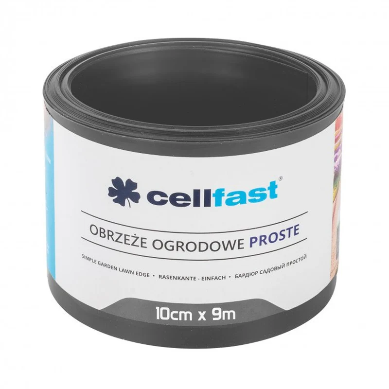 Separador de césped Cellfast, 10cm x 9m, color grafitoi