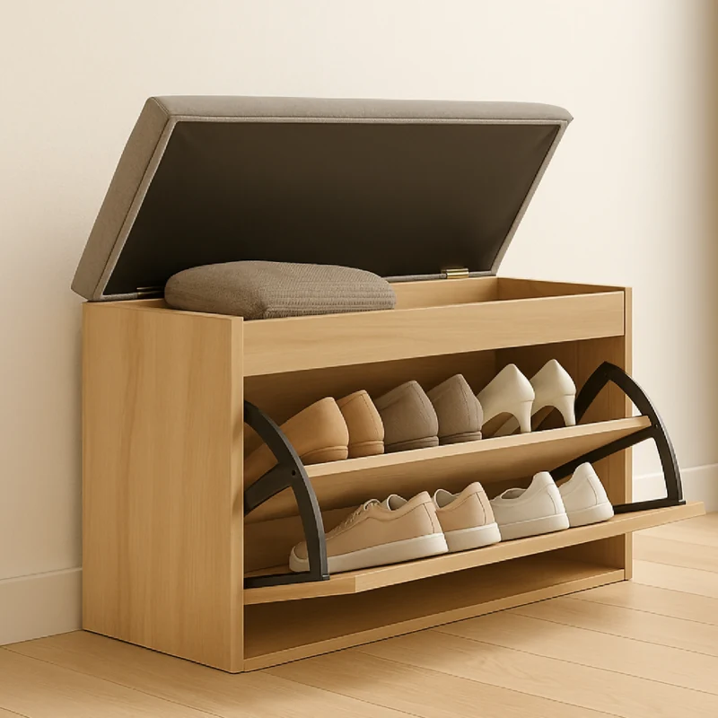 Organizador Zapatero Abatible - Baúl 47x80x25cm Gris Beige