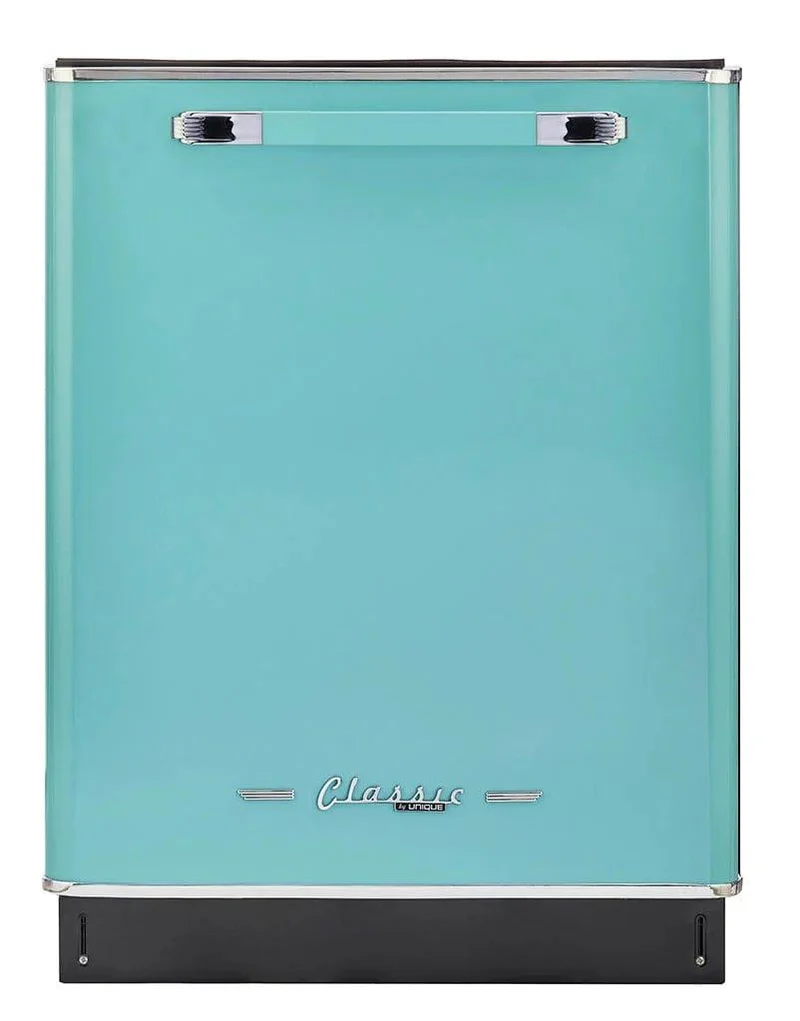 Unique UGP-24CR DW LG | Classic Retro 24" Top Control Dishwasher Summer Mint Green