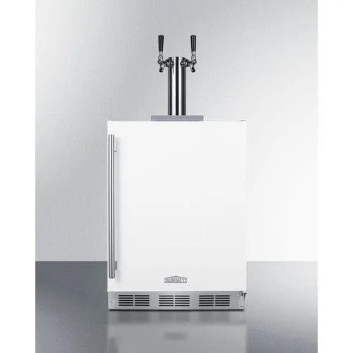 Summit Dual Tap Wine Kegerator - White (SBC58WHBIADAWKDTWIN)