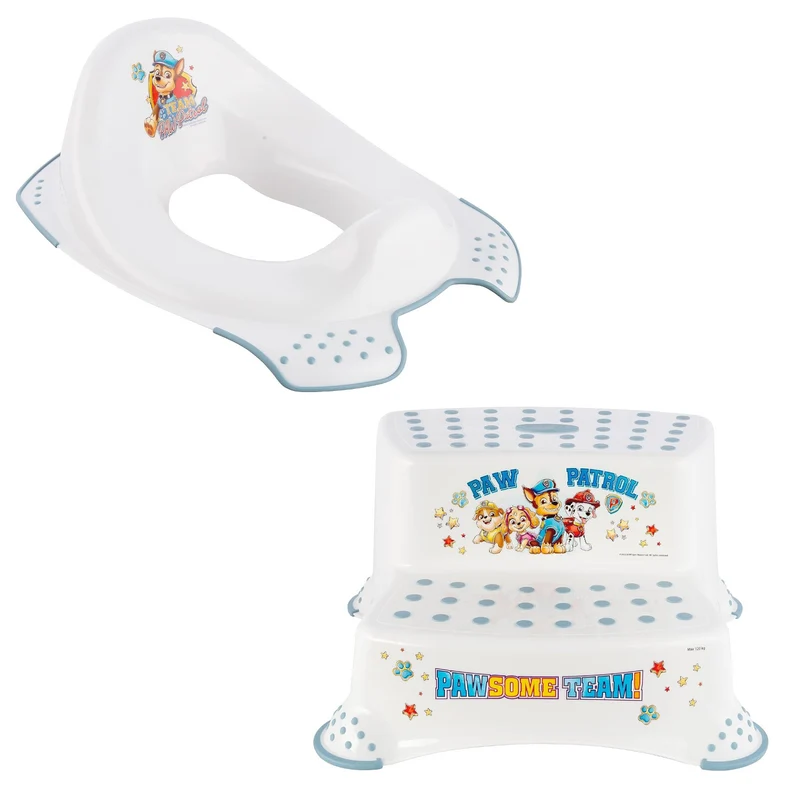 Tapa antideslizante para inodoro Psi Patrol - Paw Patrol+ Plataforma antideslizante Psi Patrol, Blanca, Max 120kg