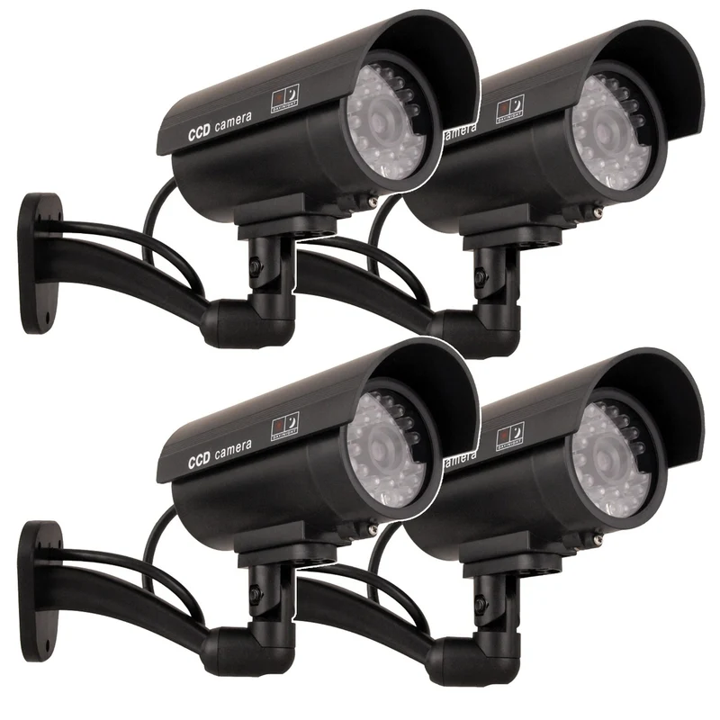 Cámara ficticia IR9000 B IR LED luz intermitente negro, 4 piezas