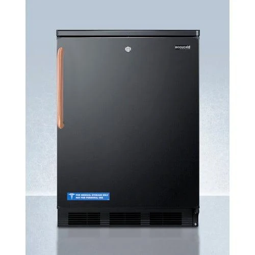 Accucold FF7LBLKTBC | 24" Wide All-Refrigerator w/ Pure Copper Handle