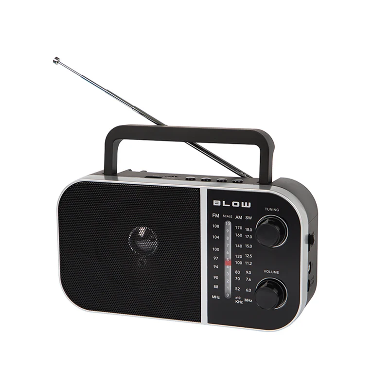 Blow Radio analógica portátil AM/FM RA6 alimentada por pilas y red eléctrica