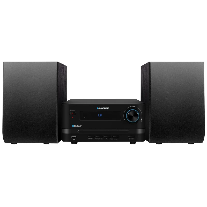 Microtorre Blaupunkt, potencia 45 W, radio FM, entrada AUX y conector USB, Bluetooth, MS14BT
