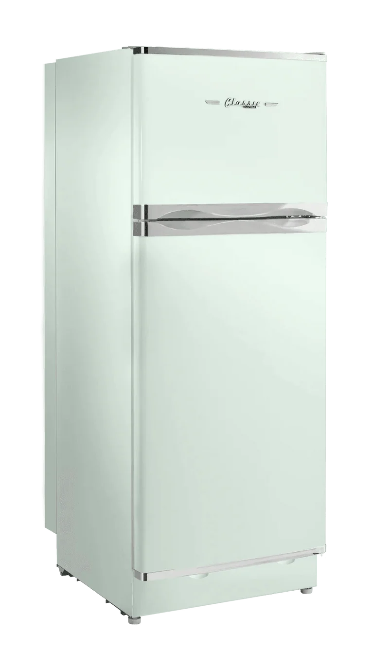 Unique UGP-10C CR SM LG 9.7 Cu. Ft. Propane Top Freezer Refrigerator In Light Green