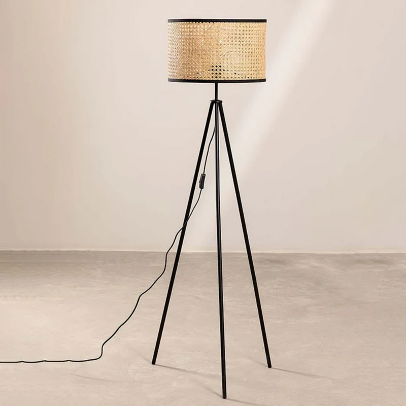 Artistic Boho Style Floor Lamp with Curved Frame