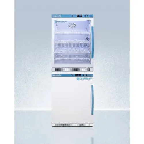Accucold 24" ARG6PV-AFZ5PVBIADASTACKLHD All-Refrigerator and All-Freezer Combo