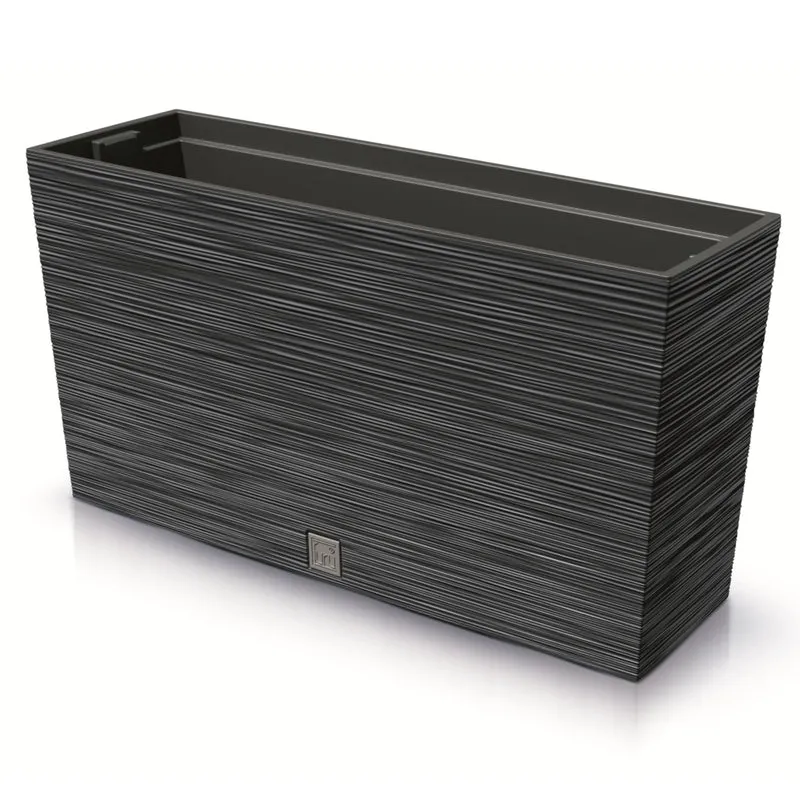 Prosperplast Furu Case Medio Jardinera con Maceta Macetero con Tiesto para Plantas Interior y Exterior Plástico Resistente Rectangular 77x23,5x40,6cm (Antracita)
