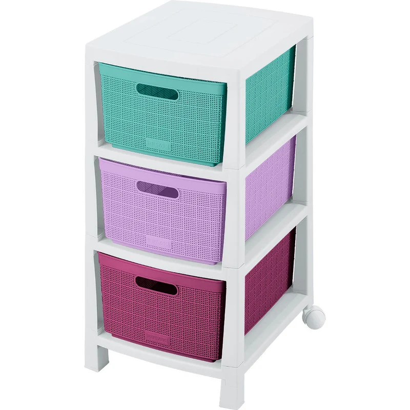 Cajonero Fique 3 Gavetas Glam