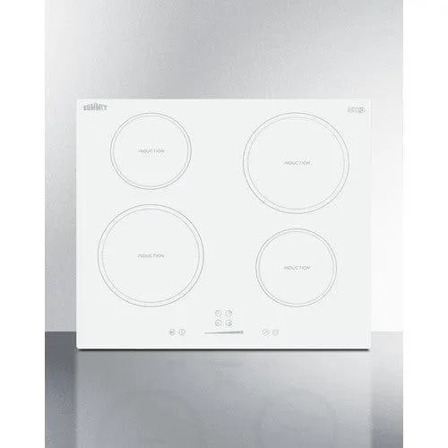 Summit 24" Wide 208-240V 4-Zone Induction Cooktop SINC4B242W