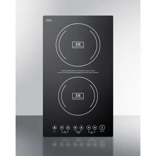 Summit 12" Wide 230V 2-Burner Induction Cooktop SINC2220