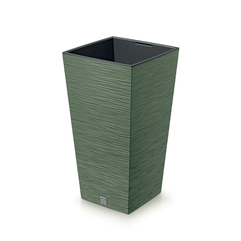 Prosperplast Furu Maceta cuadrada con inserto DFSH300-5615C - color verde tierra