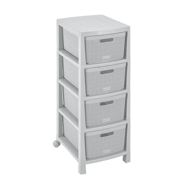 Cajonero Fique 4 Gavetas Gris Hielo
