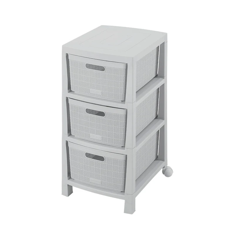 Cajonero Fique 3 Gavetas Gris Hielo