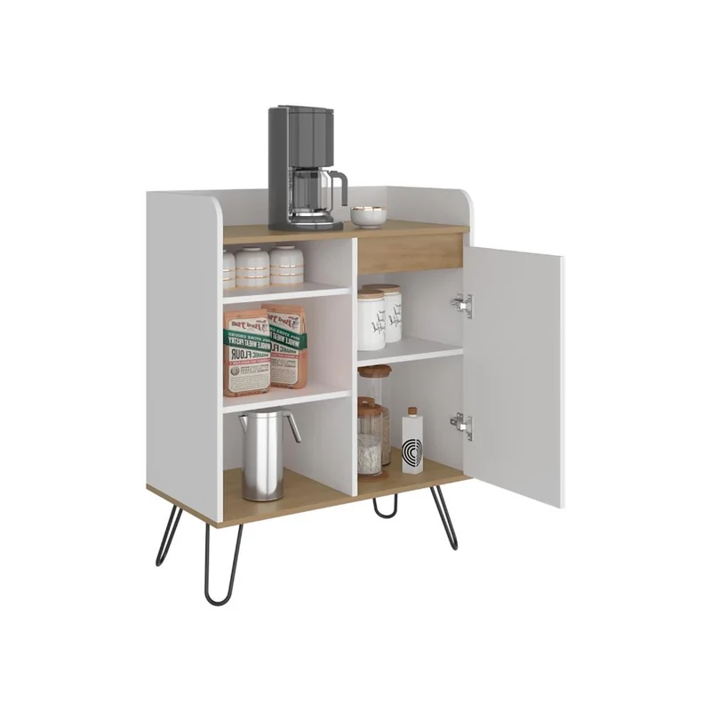 Alacena Espresso, Kronos Blanco y Kronos Fresno, con Gran Espacio de Almacenamiento Funcional ZF