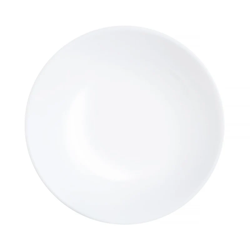 Luminarc Diwali White Plato de postre, redondo, vidrio templado, 19 cm, Color blanco
