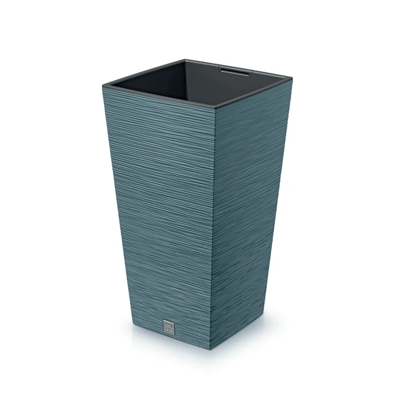 Prosperplast Furu Maceta cuadrada con inserto DFSH350-5415C - Color azul escandinavo