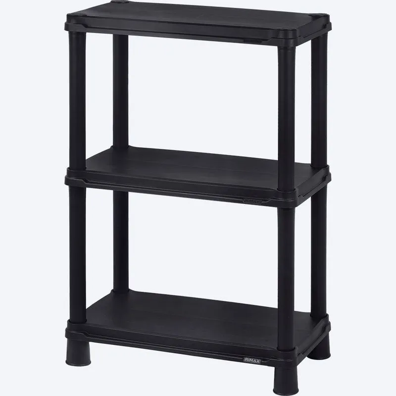 Estante Sólido 12" de 3 Niveles Negro