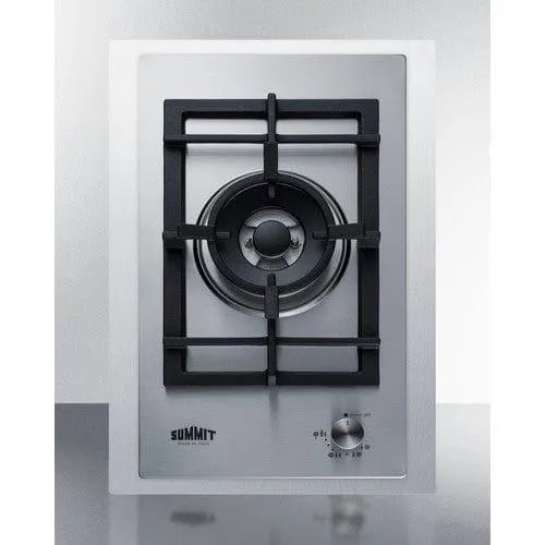 Summit 15" Wide 1-Burner Gas Cooktop In Stainless Steel GCJ1SSTK15