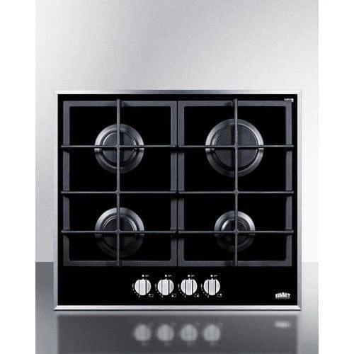 Summit 24" Wide 4-Burner Gas Cooktop GC424BGL