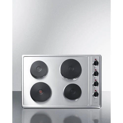 Summit 30" Wide 208/240V 4-Burner Solid Disk CSD4B300
