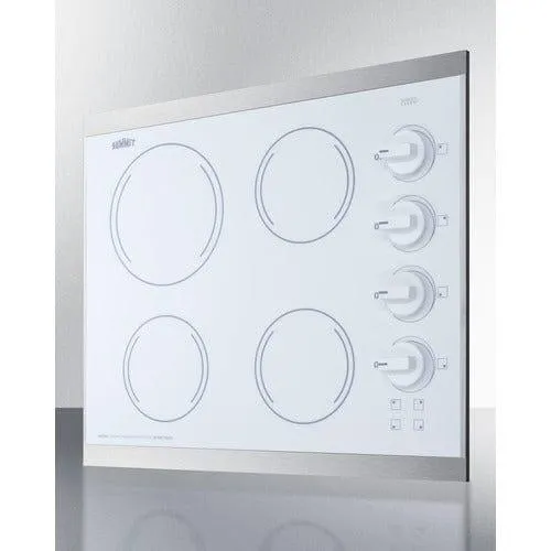 Summit 24" Wide 230V 4-Burner Radiant Cooktop CRS426WH