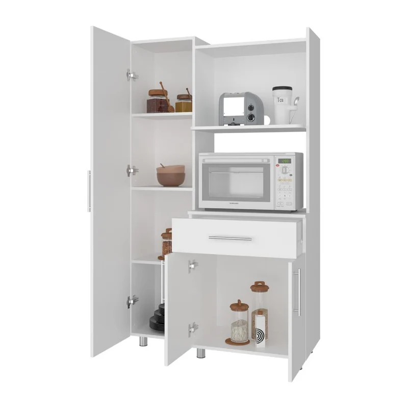 Alacena Multiusos Panter, Kronos Blanco, Amplios Espacio de Almacenamiento, con Patas y Manijas Metálicas ZF