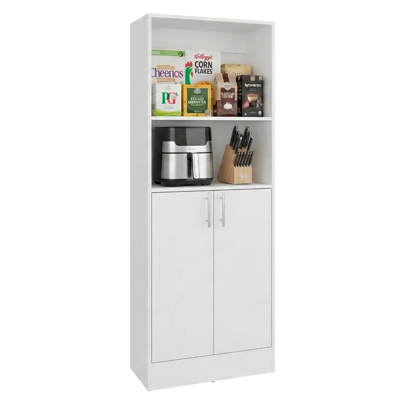 Alacena Multiusos Juko, Kronos Blanco, con Dos Puertas Abatibles, con Entrepaños y Amplio Almacenamiento ZF