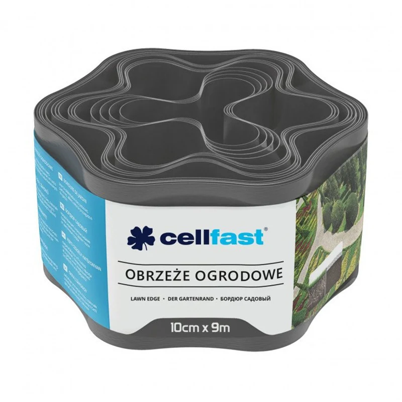 Separador de césped Cellfast, 10 cm 9 m, color grafito