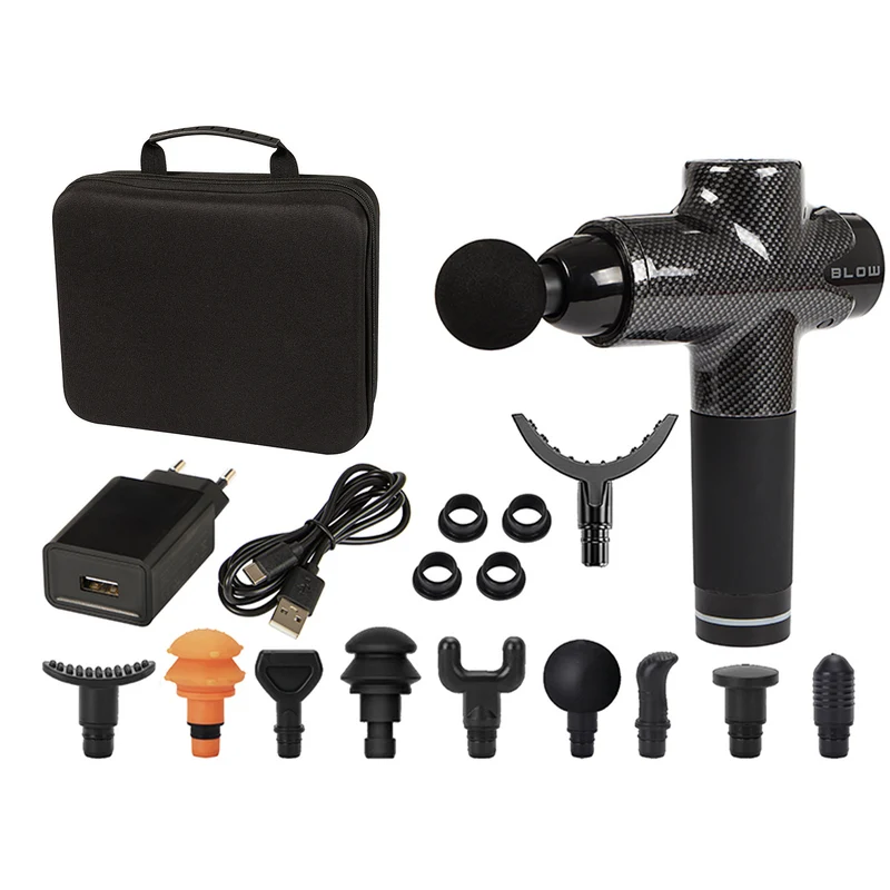 Masajeador Blow, 10 cabezales, cargador y estuche, potencia de 200 W, 30 modos de velocidad, carga rápida, 44-341