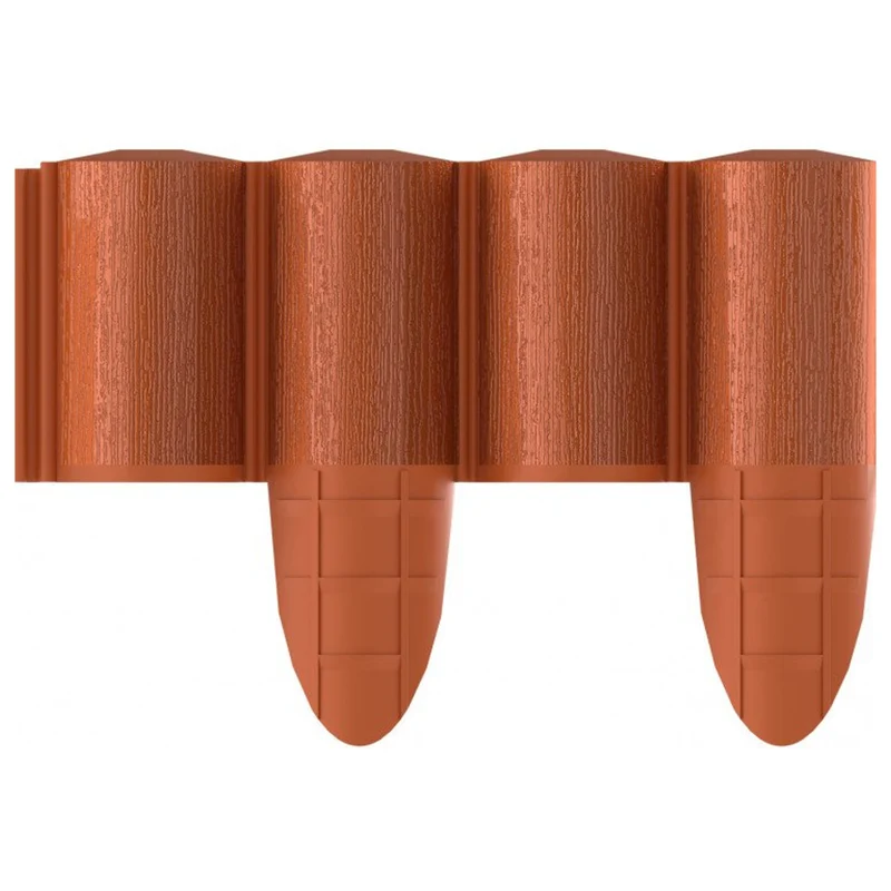 Valla de jardín Cellfast, imitación madera, resistente a las heladas, longitud 2,4 m, color teja, 34-033