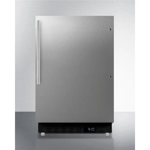 Summit 21" Black Fridge - SS Door & Vert Handle (ALR47BSSHV)
