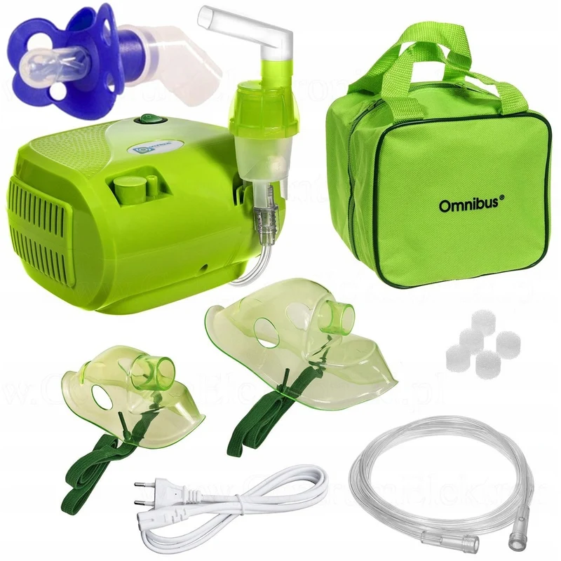 Inhalador nebulizador Omnibus BR-CN116B verde + chupete