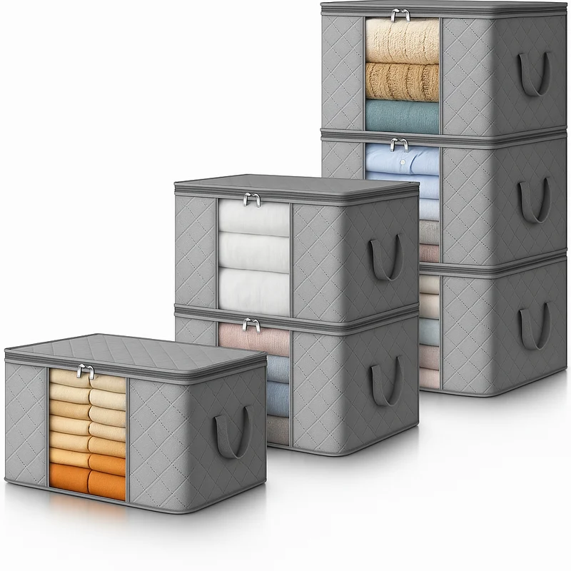 Compact foldable clothes organizer box
