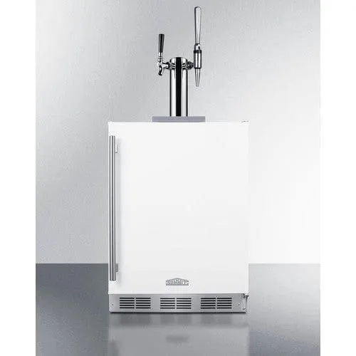 Summit Dual Tap Nitro Coffee Dispenser - White (SBC58WHBIADACMTWIN)