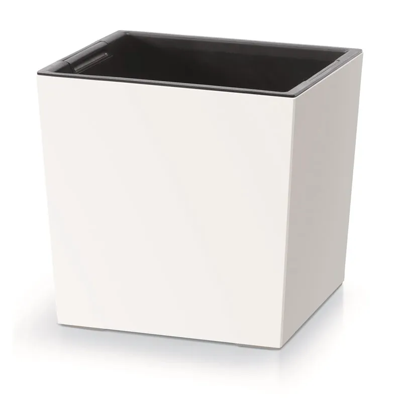 Prosperplast Urbi Maceta Baja Cuadrada con Bandeja DURS240L-S449 - Blanco