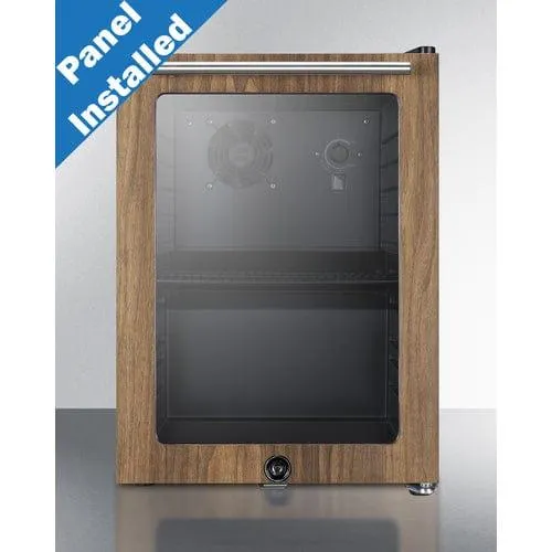 Summit Compact Glass Door Beverage Center With Wood Trim SCR114LWP1