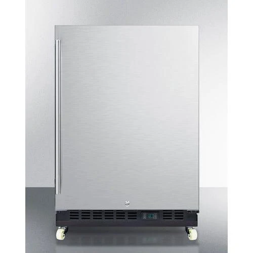 Summit SCR610BLSDRI | 24" Wide Built-In Mini Reach-In Beverage Center w/ Dolly