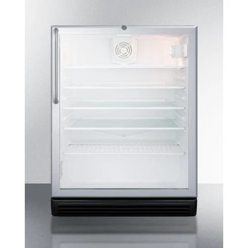 Summit 24" Glass Beverage Fridge - Towel Bar (SCR600BGLTBADA)