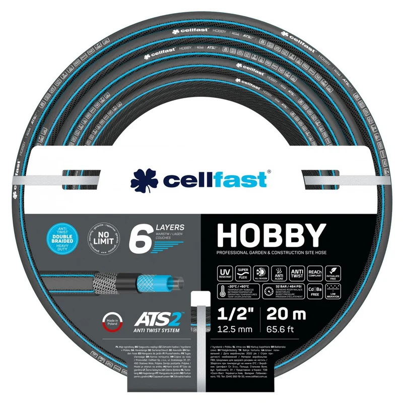 Manguera de jardín CELLFAST HOBBY ATS2 1/2 20m 6 capas