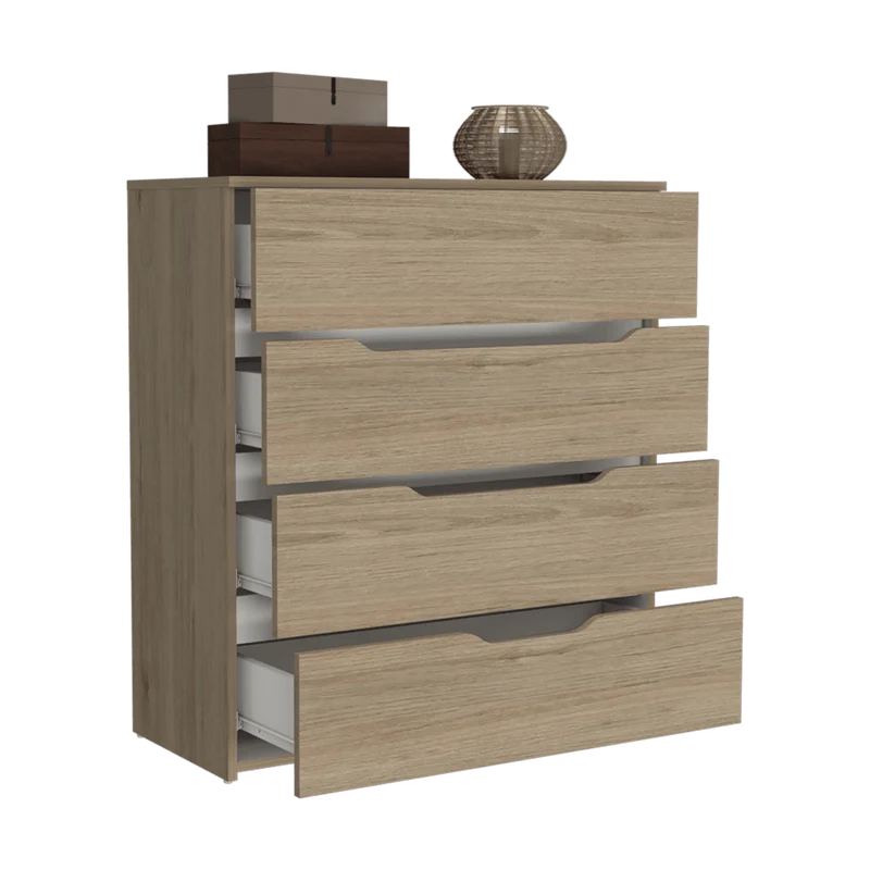Organizador Zory, Beige y Blanco, con Cuatro Cajones