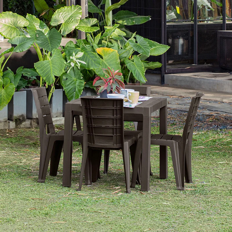 Combo Comedor Barú (1 Mesa + 4 Sillas sin Brazos) Wengue