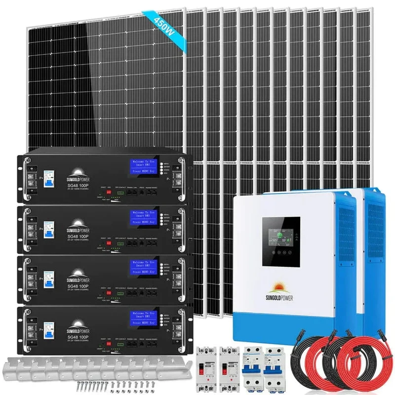 SunGoldPower SGR-10K2M | 10000W Off Grid Solar Kit |48VDC | 120V/240V