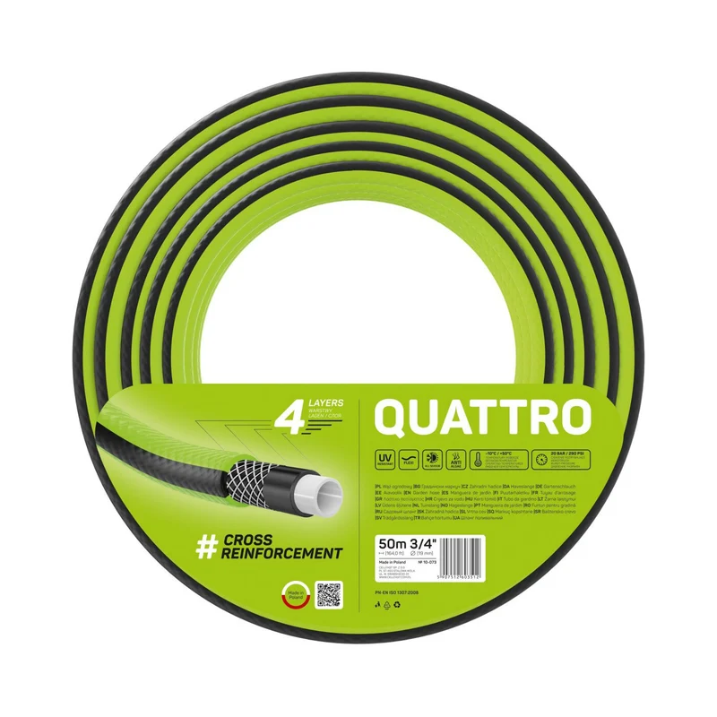 Manguera de jardín 3/4 '' 50m 4 capas de cruces trenzadas Cellfast Quattro