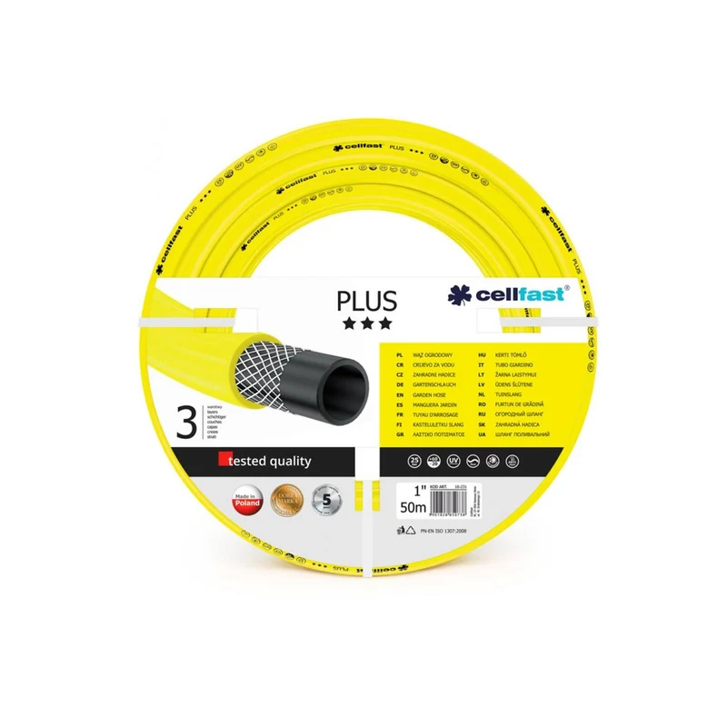 Manguera de jardín Cellfast Plus de 1 "y 50 m sin plomo, cadmio ni bario