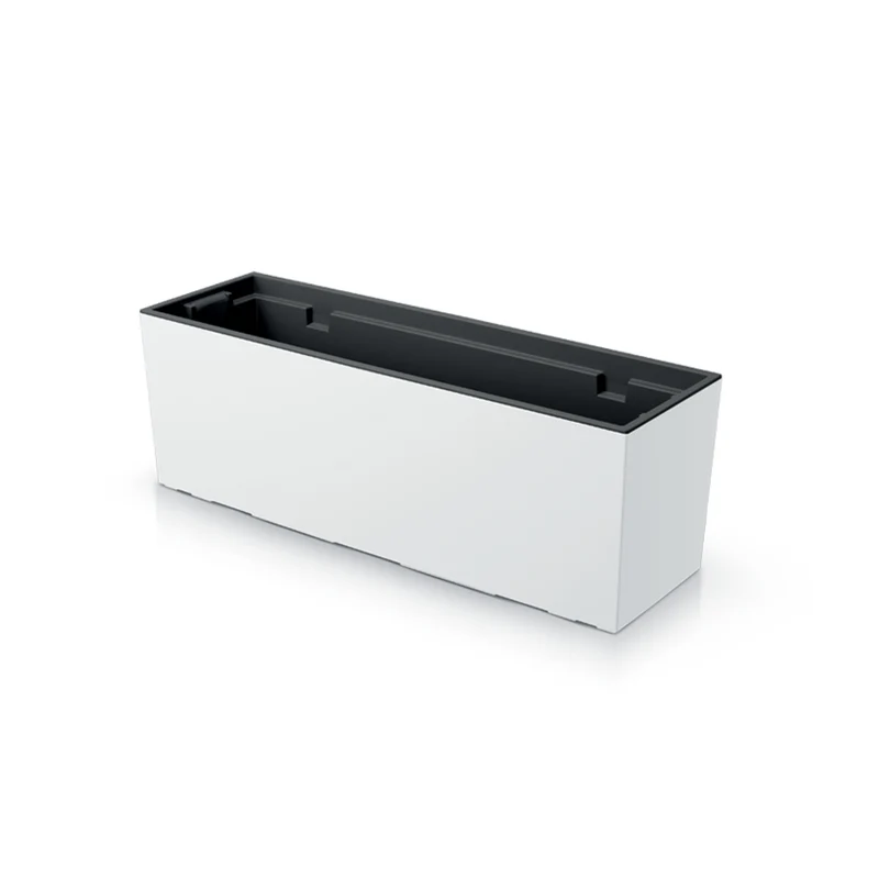 Prosperplast Urbi Case Jardinera con Maceta Macetero para Interior y Exterior Plástico Rectangular 77x23,5x24,6cm (Blanco)